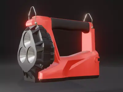  Industrial LED Searchlight Low-poly 3D model