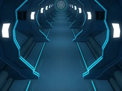 Sci Fi Corridor 3D model 51