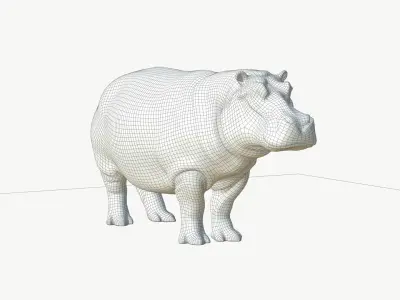 Realistic 3D Hippopotamus Model 