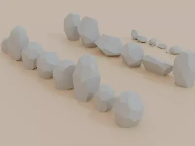 Stylized Low-Poly Rock Pack 19 Game-Ready Assets Low-poly 3D model