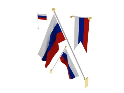 Flags of Russia 3D model