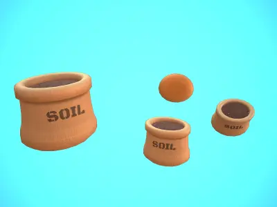 SOIL BAG 03 CARTOON STYLIZED Low-poly 3D model