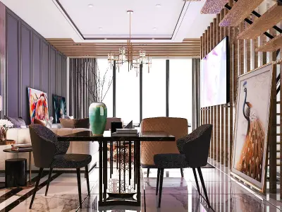 living room 3D model 96