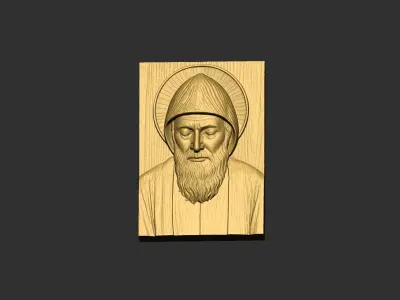 Saint Charbel Bas Relief 1 3D print model