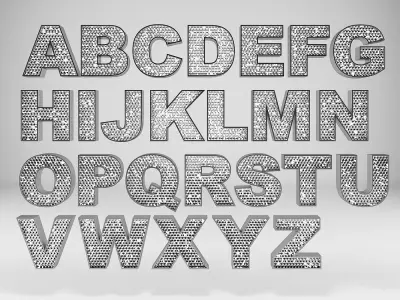 Crystal Alphabet 3D model