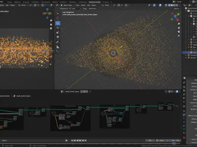 Blender Geometry Nodes Scatter Space Low-poly 3D model