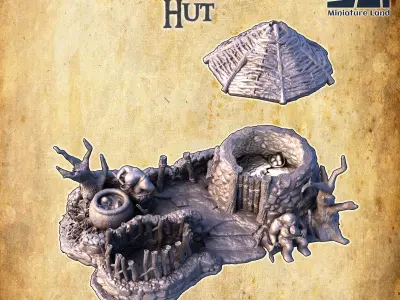 Troll Hut Tabletop Terrain 28MM  3D Print Model 3D print model