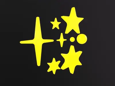  Stars 3D Model Low-poly 3D model