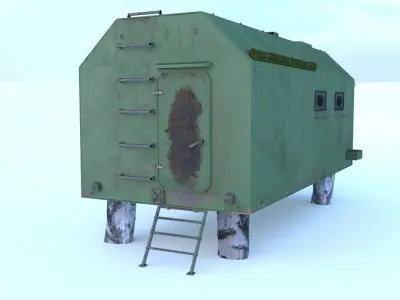 Truck bunker with ladder 3D model