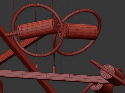 FLARE modern chandelier with circular glass shades 3D model