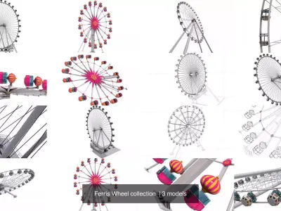 Ferris Wheel collection  3D Model Pack