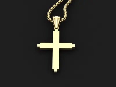 High Cross Pendant Light Gold 18K 3CP041 3D print model