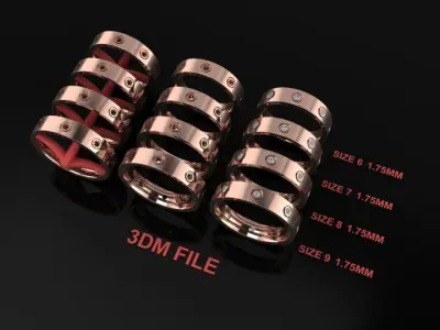 Infinity Diamond Box Band Ring Engagement Fashion Mix Sizes 3D print model