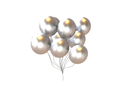 Bunch of Balloons v1 017 Low-poly 3D model