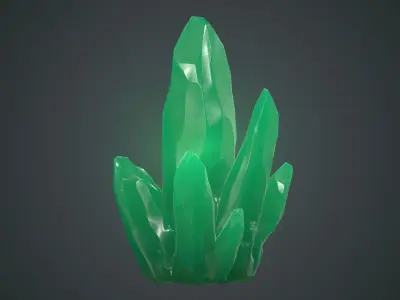 Green Crystal PBR Game Ready  Low-poly 3D model