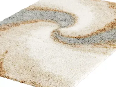 Abstract rectangular rug for home 3D model