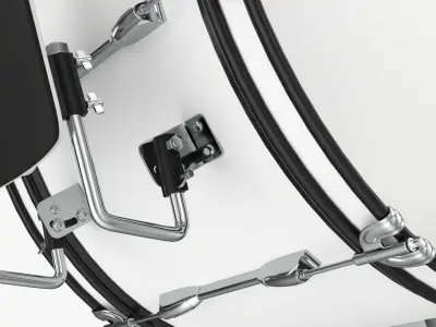 Marching Bass Drum with Carrier 26x12 3D model