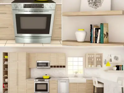 Family Kitchen Set 02 3D model