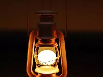 gas lamp low-poly Low-poly 3D model