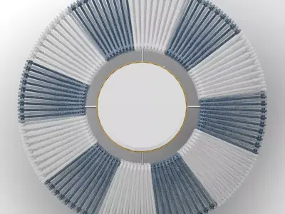 Flush Mount Ceiling Light with Woven Paper Rope Shade Chandelier Low-poly 3D model