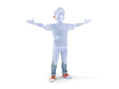 Animated Young Male Character with Casual Attire Rigged and A... Low-poly 3D model