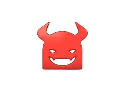 Angry Face with Horns Symbol V1 007 Low-poly 3D model