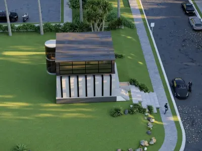 Metaverse Decentraland Art Gallery Low-poly 3D model