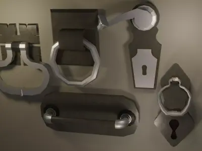 Handles parts of belt buckle Low-poly 3D model