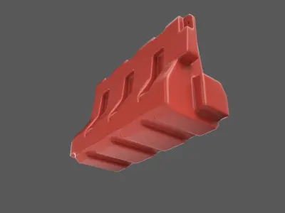 Plastic Barrier Modular Game Ready Low-poly 3D model