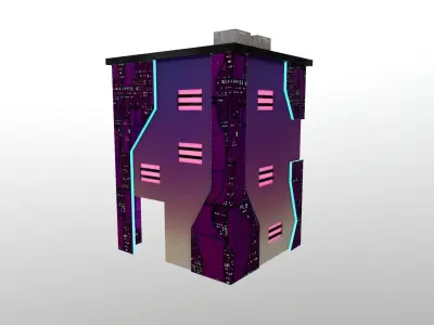 Cyberpunk City - Building 9 Low-poly 3D model