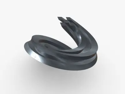 Curved Futuristic Building Steel 3D model