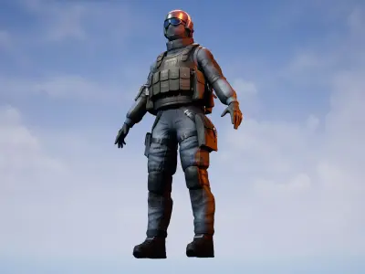 Army Soldier Researcher Character for Games and Animation 3D model