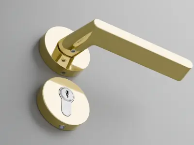 Interior Door Handle PBR Low-poly 3D model Low-poly 3D model