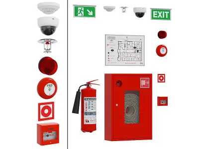 Fire Fighting System BLENDER 3D Model Cycles 3D model