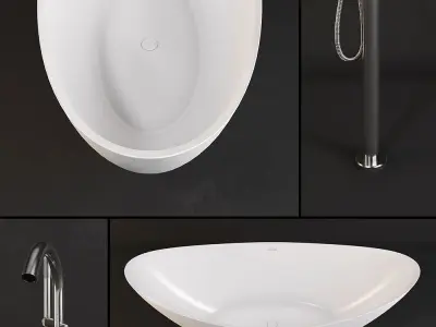 Bathtub PAA - Felice and Faucet Fantini - Nostromo 3D model