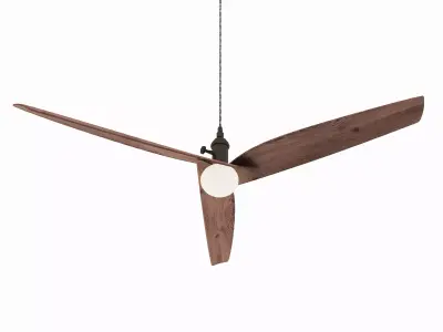 Modern Wooden 3-Blade Ceiling Fan 3D model