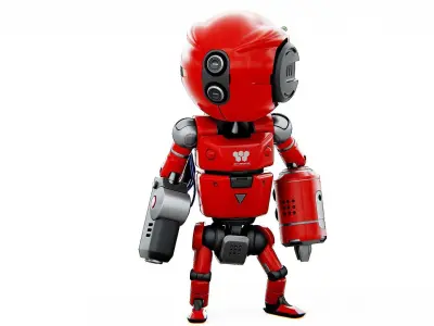 INDUSTRIAL BOT V-2  Rigged for Unreal Engine - Unity - MIXAMO  3D model