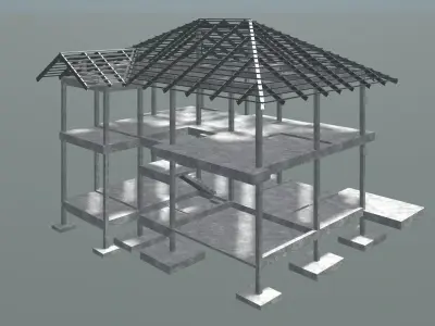 House in structure 3D model