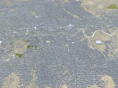 Hargeisa Somalia 30km AI Low-poly 3D model