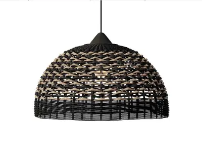 Wicker Lampshades Set 3D model