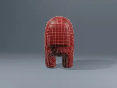 Among Us Red Impostor Animated Rig Low-poly 3D model