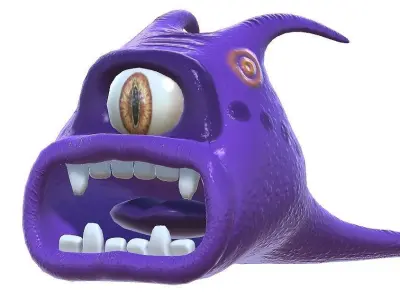 Alien Slug Low-poly 3D model