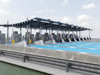 Toll Booth Low-poly 3D model