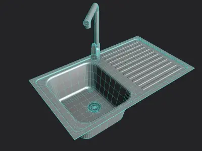 Kitchen Sink M04 Low-poly 3D model