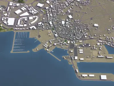 Jizan - 3D City Model Low-poly 3D model