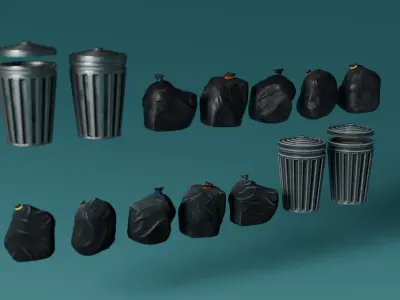 TrashSet Low-poly 3D model