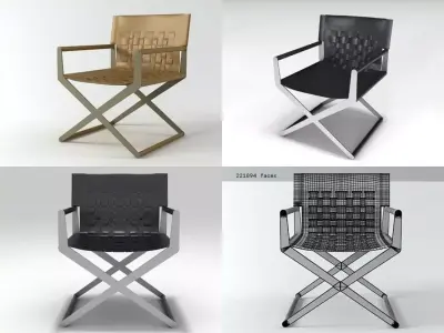 Hollywood four different chairs 3D model