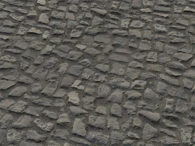 3D Scanned Seamless Cobblestone Street Texture