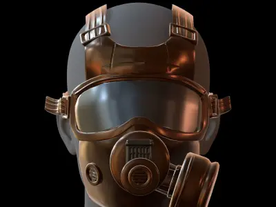 Gas mask helmet 3d model scifi Low-poly  Low-poly 3D model 288