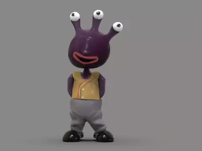 Alien Cartoon Low-poly 3D model purchase